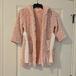 Cat & Jack Pink Polka Dot Fleece Robe. Size 4T/5T